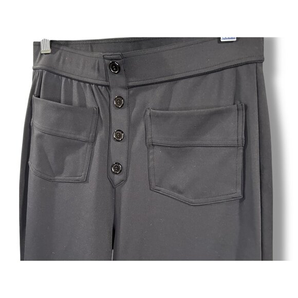 Halara Black Straight Leg Pull on Pants High Waist Tall pockets stretch - Picture 3 of 4